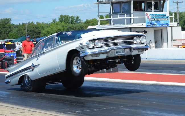 Awesome 1960 Chevy wheelstand!